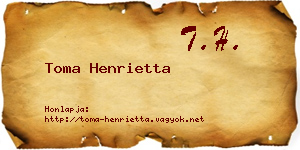 Toma Henrietta névjegykártya